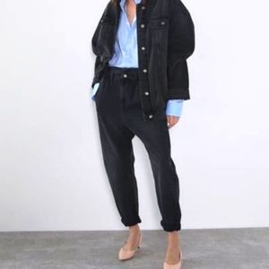 Zara baggy paper bag jeans